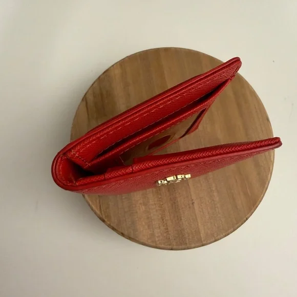 Tory Burch Emerson Foldable Card Case - Poppy Orange - Picture 12 of 16